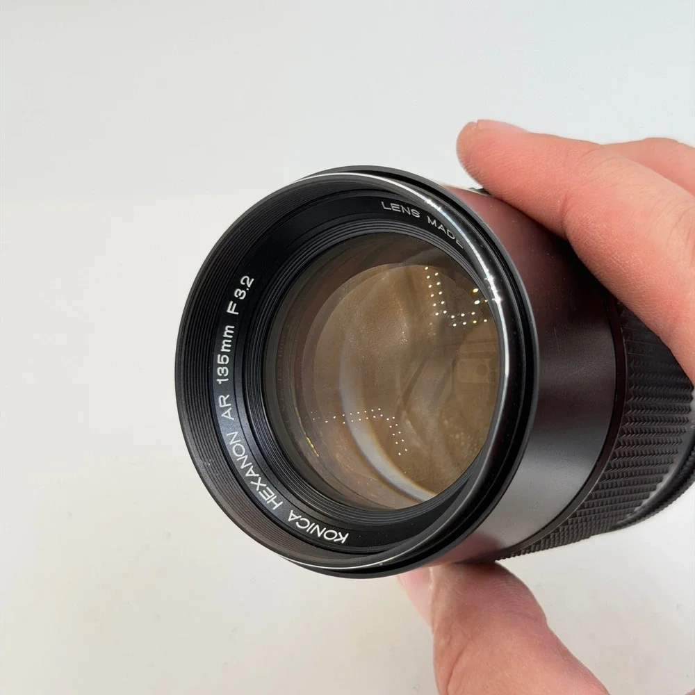 Konica Hexanon AR 135mm f3.2 Prime Lens with Case and Cap Made in Japan